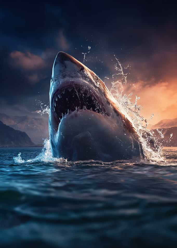 Great White Shark Breaching