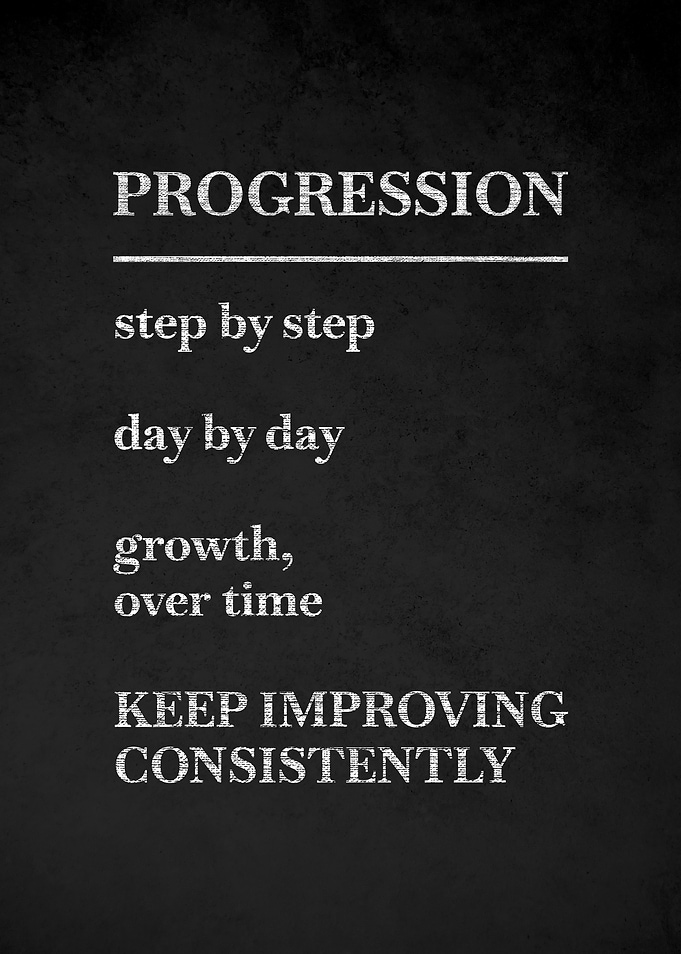 Progression Motivational Text Art
