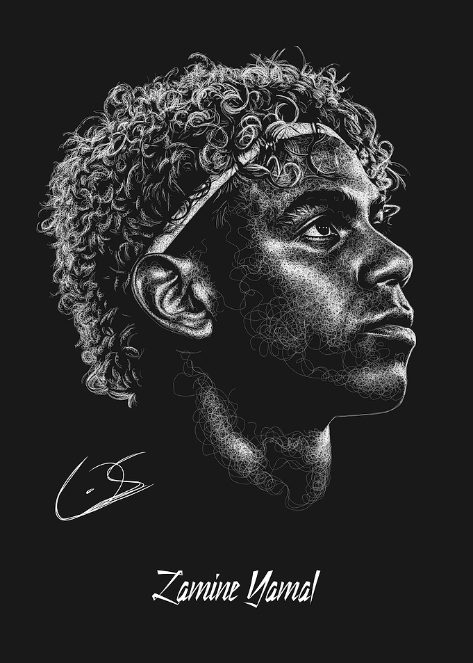 Lamine Yamal Scribble Art
