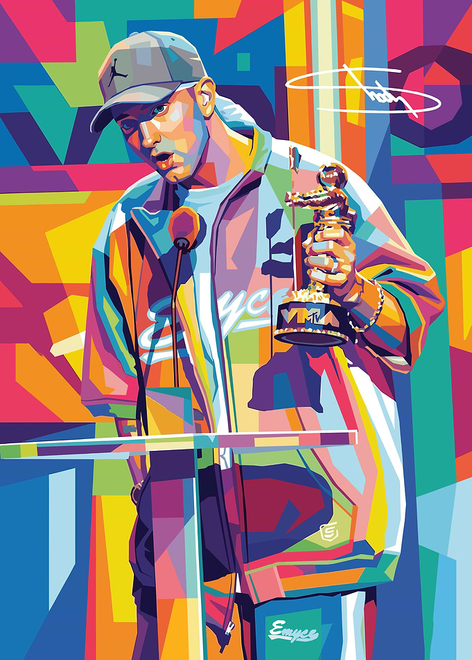 Eminem Holding MTV Award Music