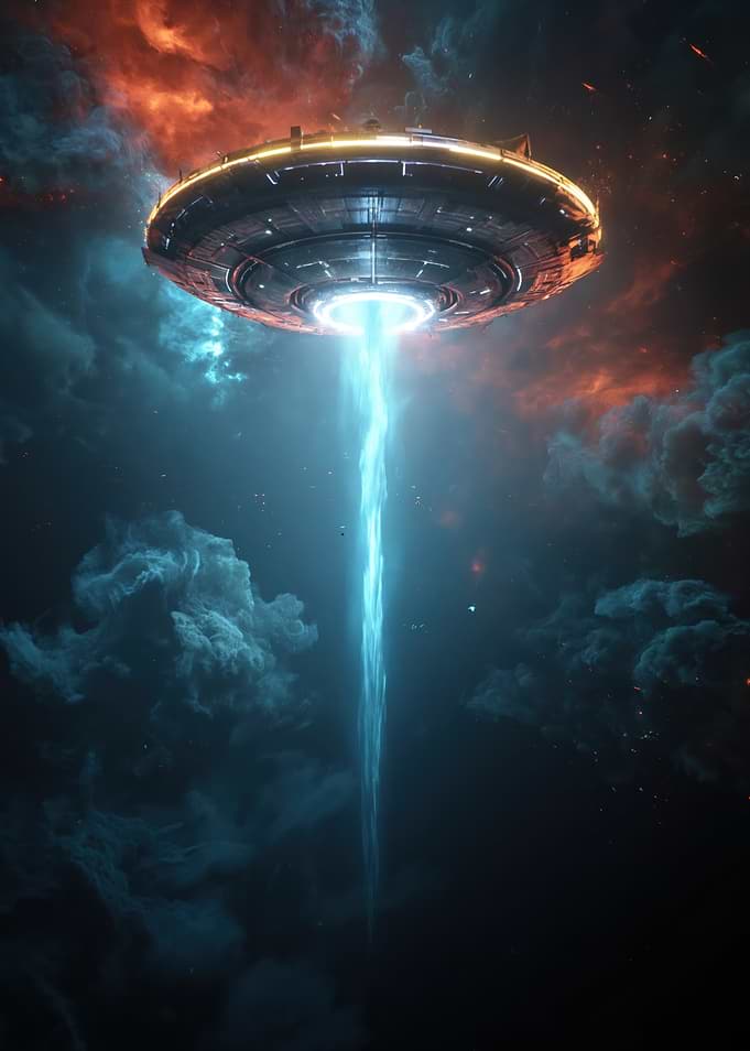 UFO Beam in Cosmic Clouds