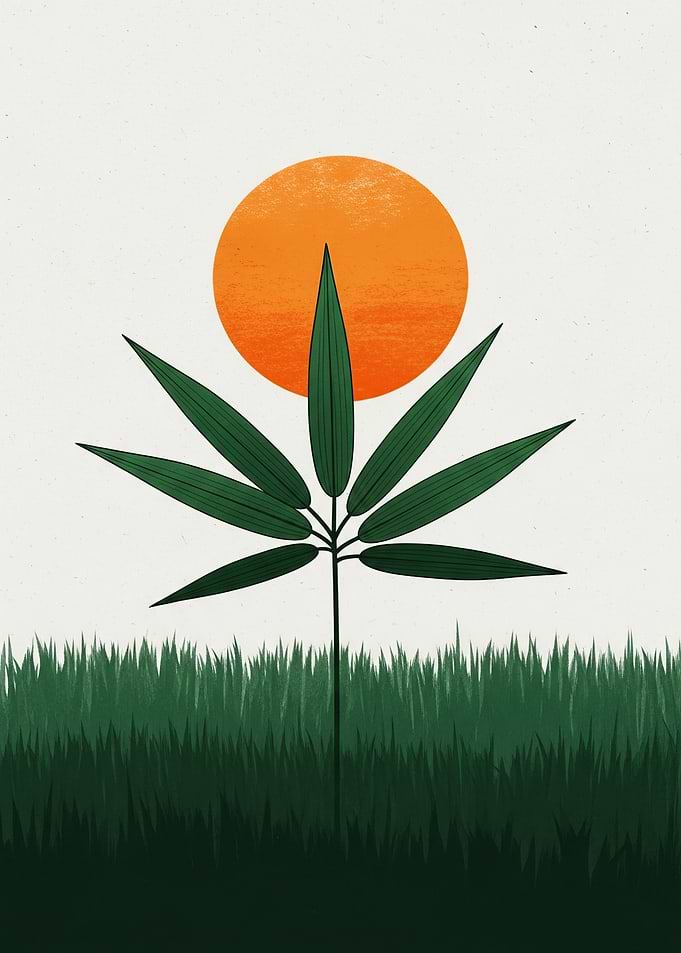 Minimalist Bamboo and Sun