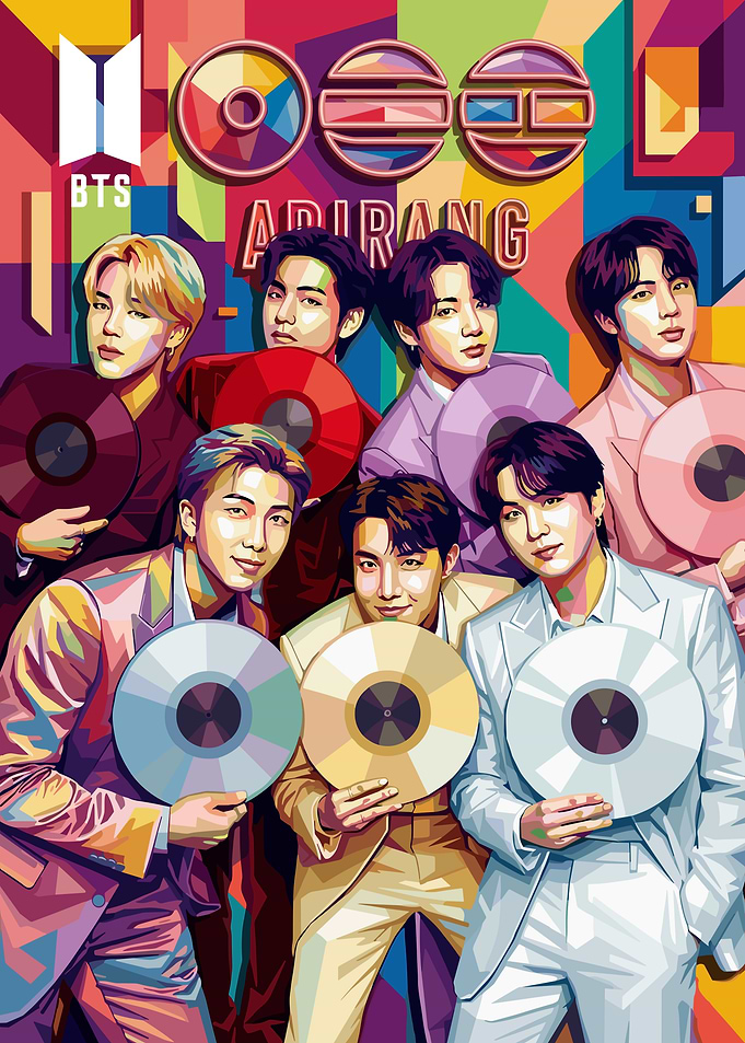 BTS Members with Vinyl Records