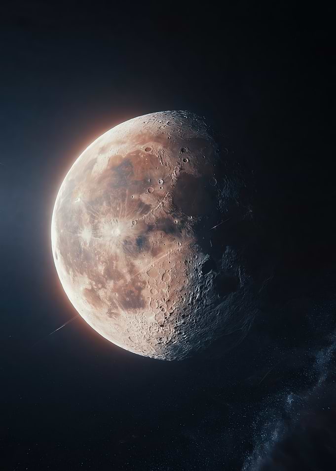 Detailed Moon in Space