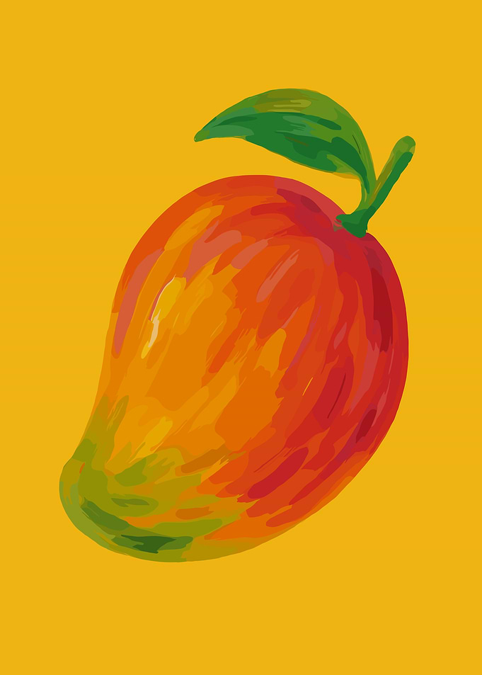 Vibrant Mango with Leaf