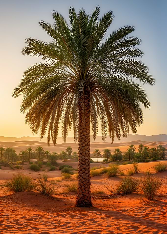 Desert Oasis at Sunset