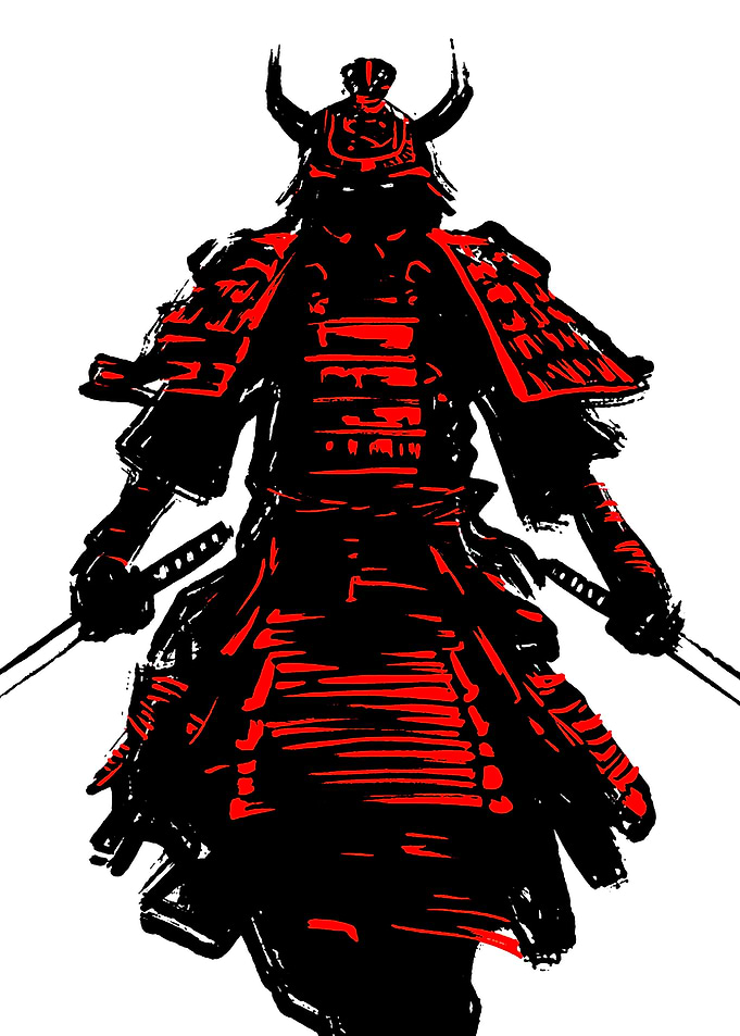 Samurai Warrior with Swords