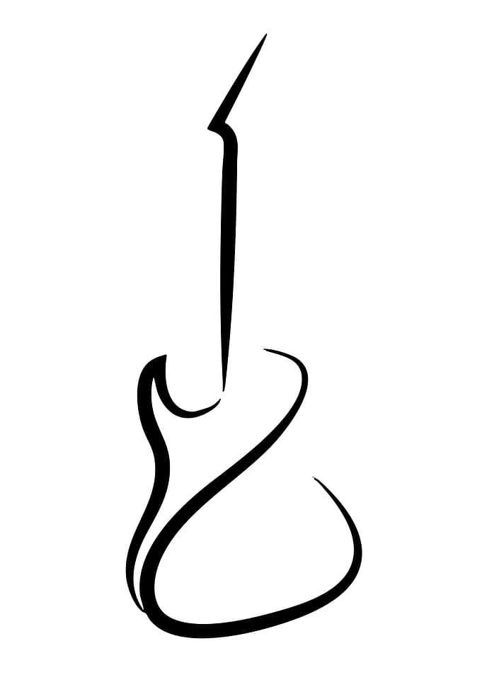 Minimalist Electric Guitar Outline