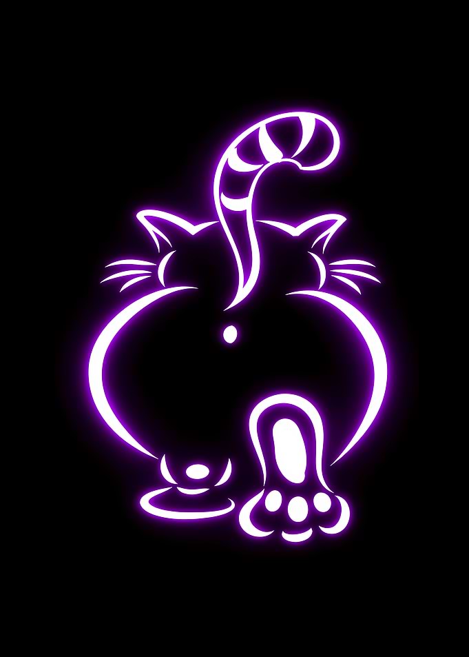 Neon Cat Butt Tail