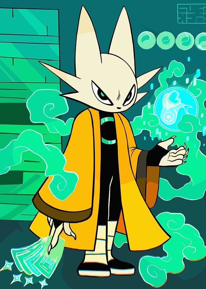Mystical Fox Warrior with Magic