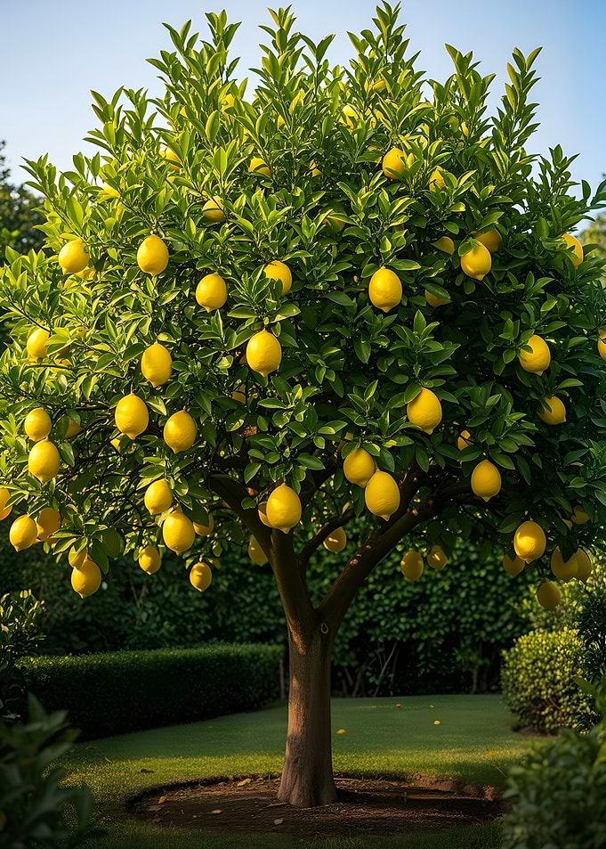 Lemon Tree Laden with Fruit