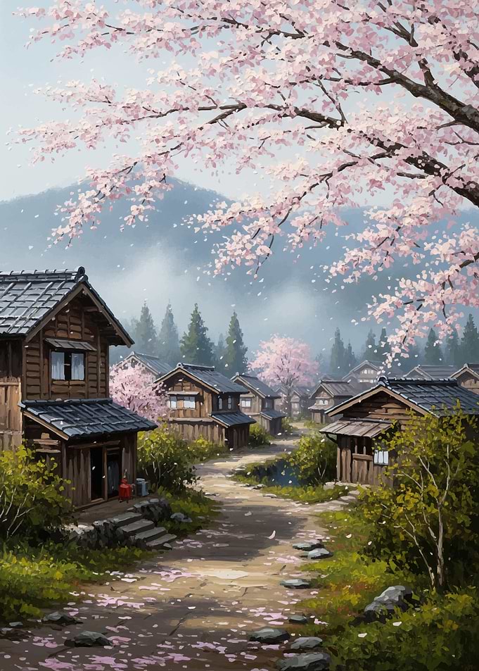 Japanese Village in Spring