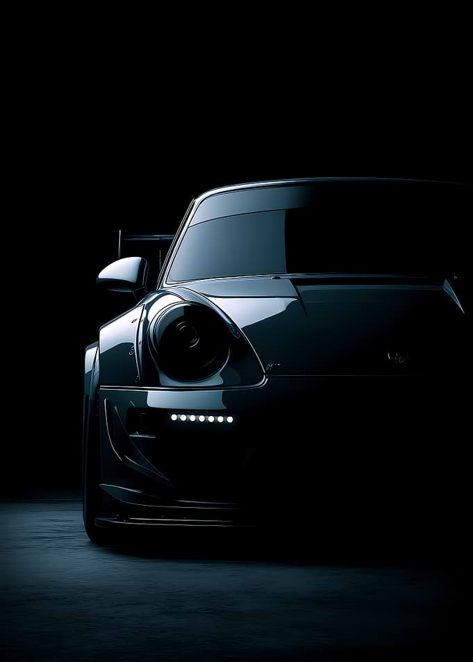 Dark Sports Car Front View
