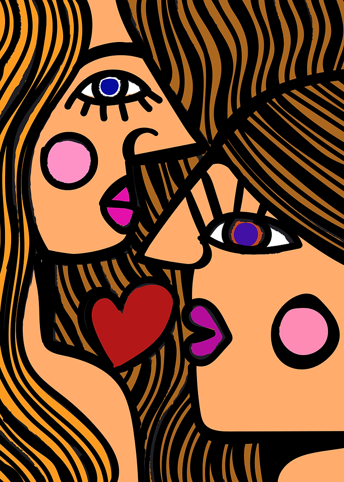 Abstract Faces with Heart