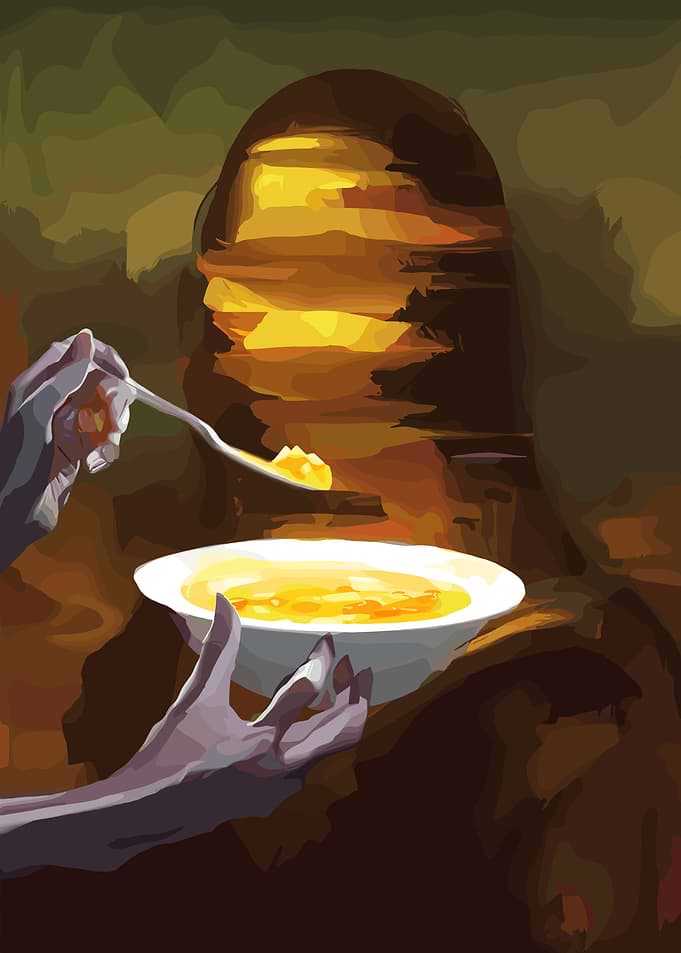 Mona Lisa Eating Soup