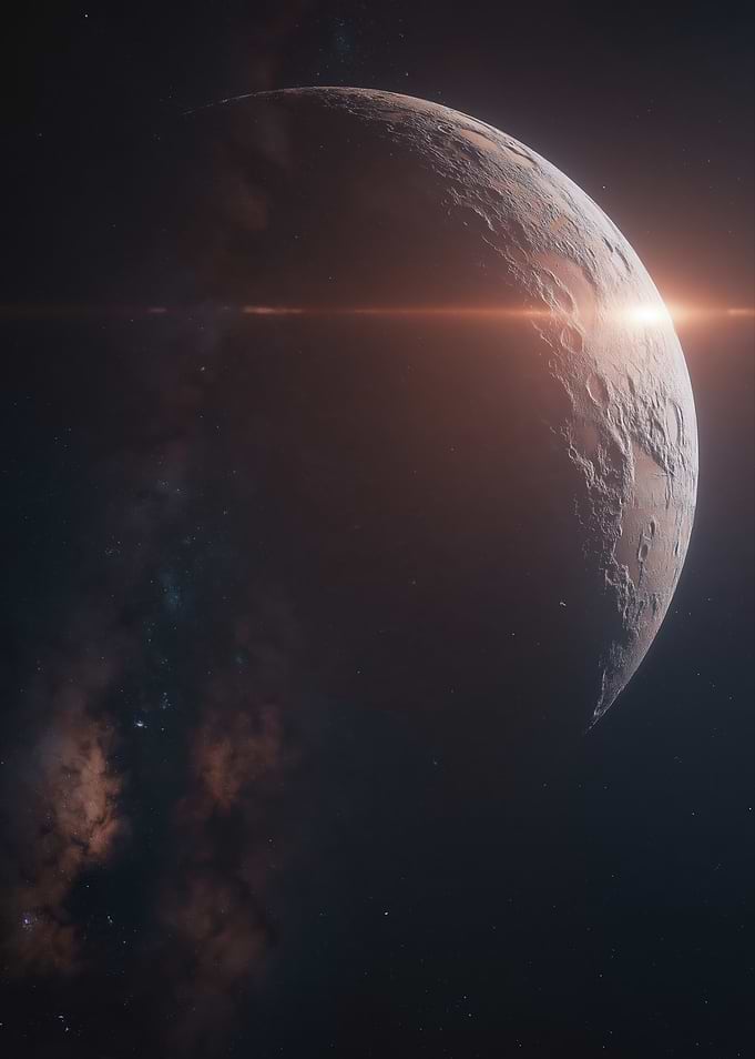 Crescent Moon with Lens Flare