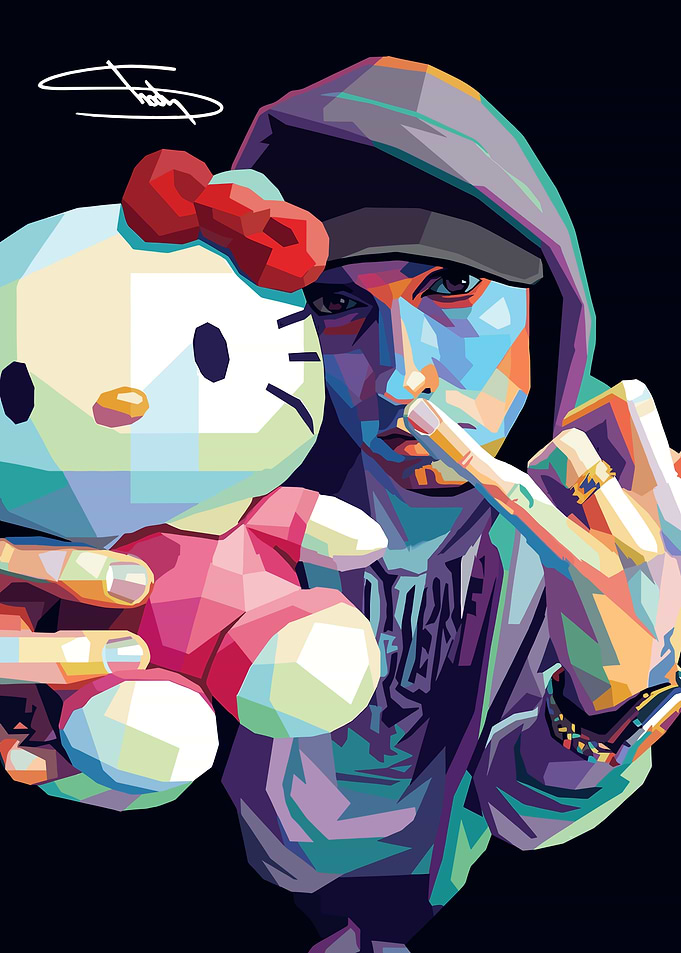 Eminem with Hello Kitty Pop Art
