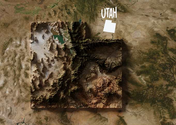 3D Map of Utah State