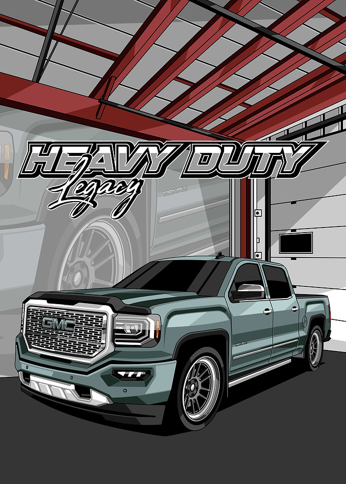 Heavy Duty Legacy GMC Truck Illustration