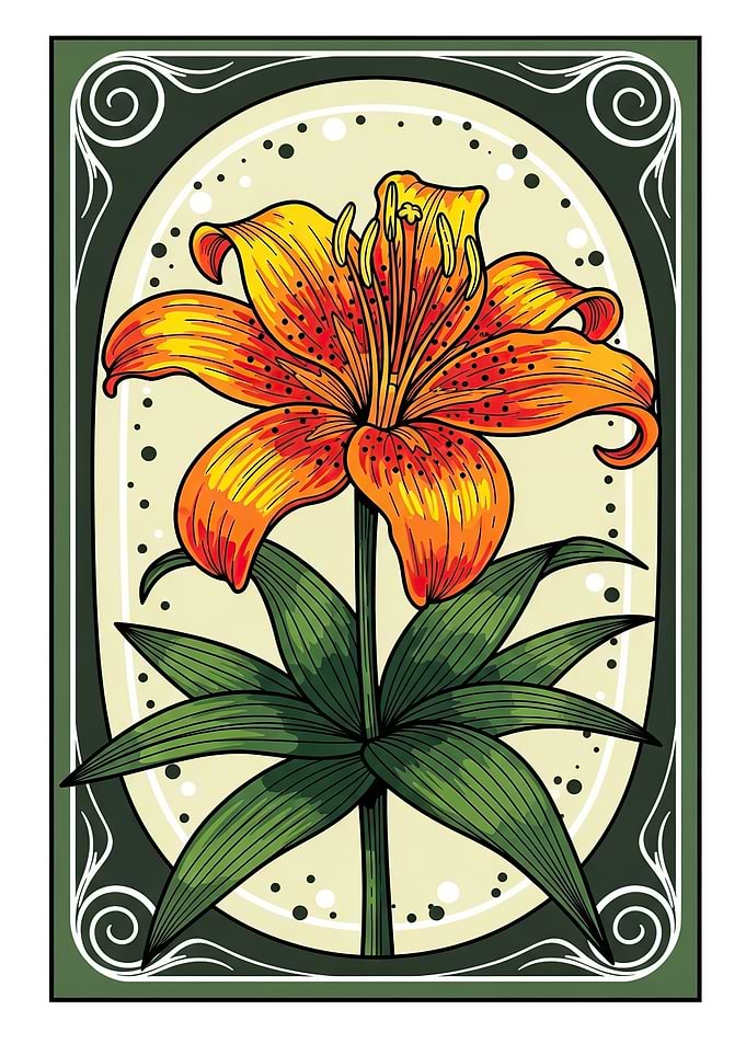 Vibrant Tiger Lily Illustration