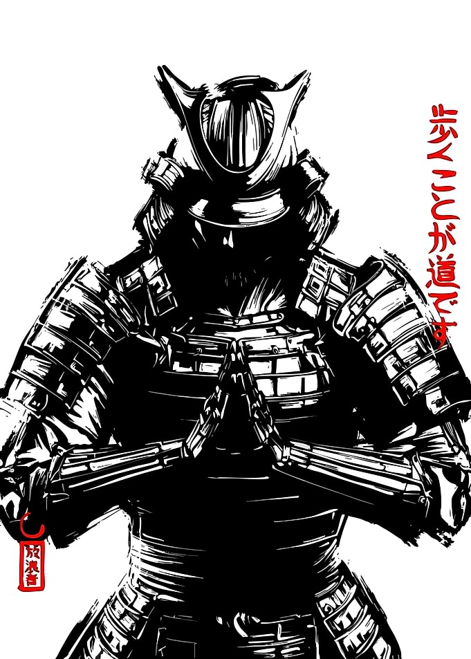 Samurai Warrior in Traditional Armor