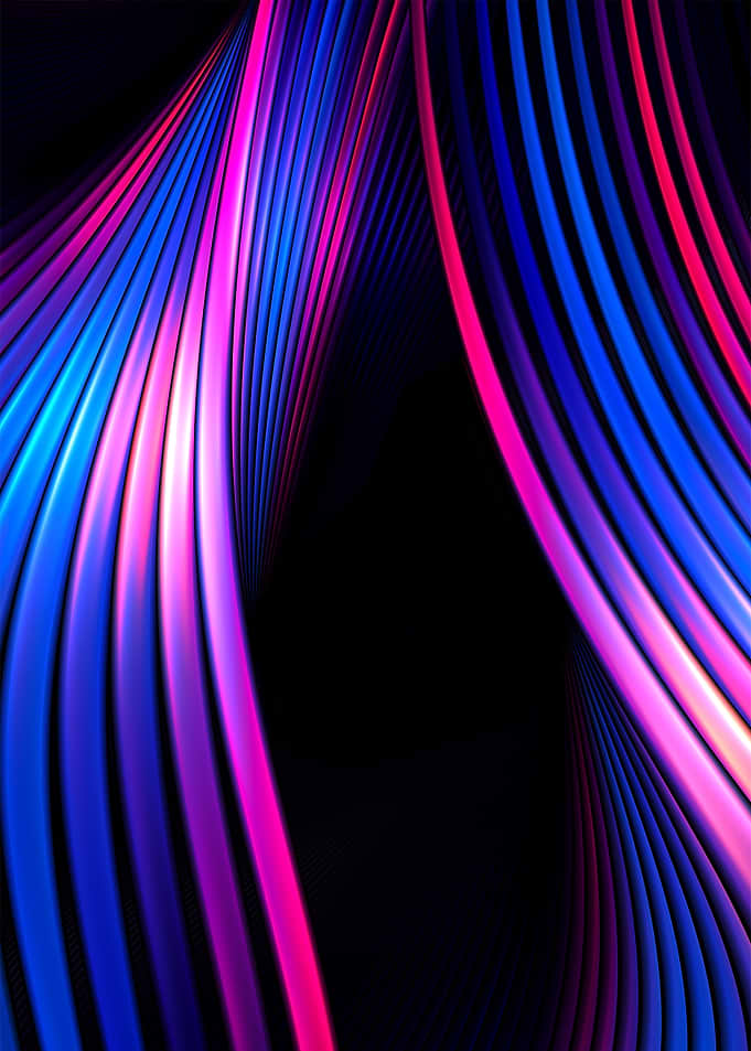 Neon Curtain - Abstract Swirling Fractal Art