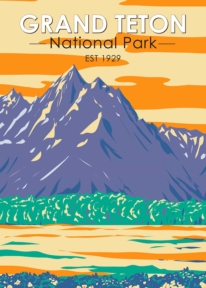 Grand Teton National Park Vintage Poster