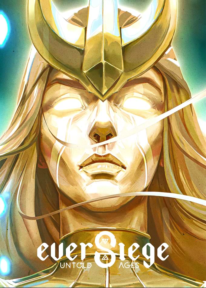 Golden Warrior with Glowing Eyes