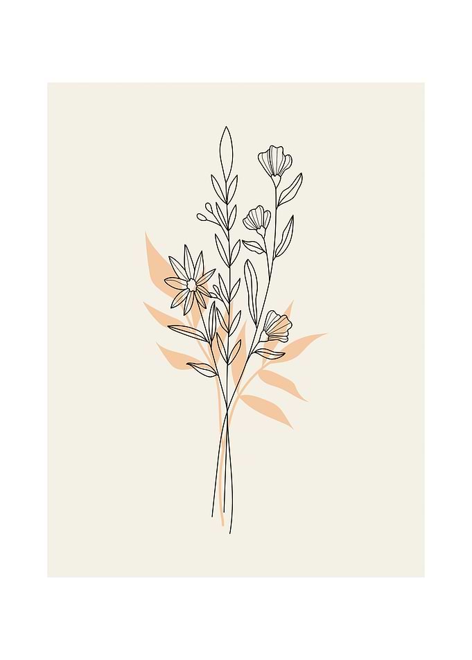 Minimalist Floral Line Art
