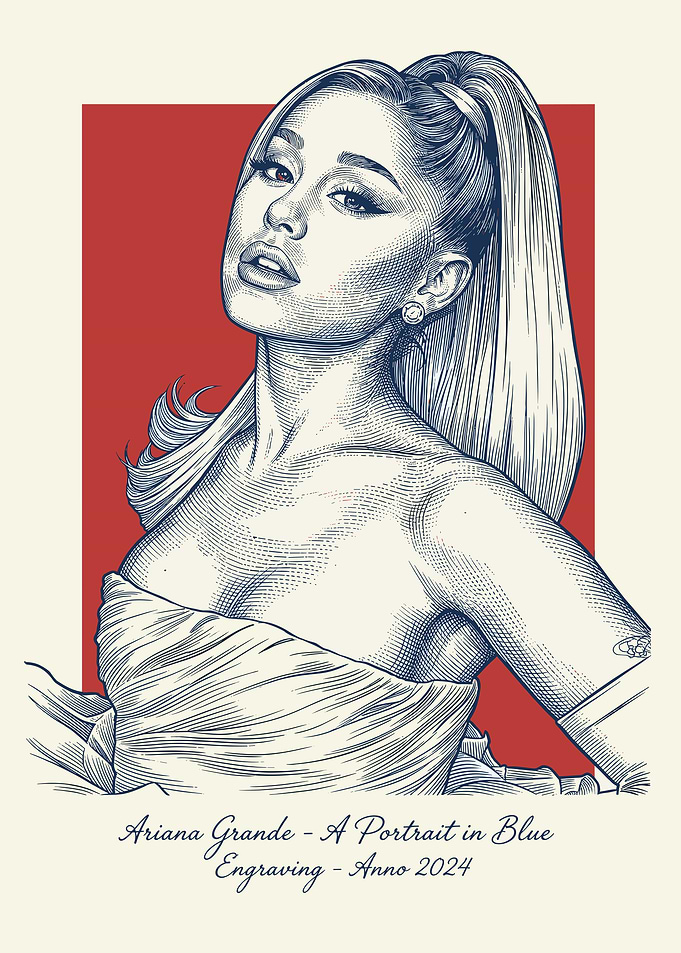 Ariana Grande Portrait Engraving