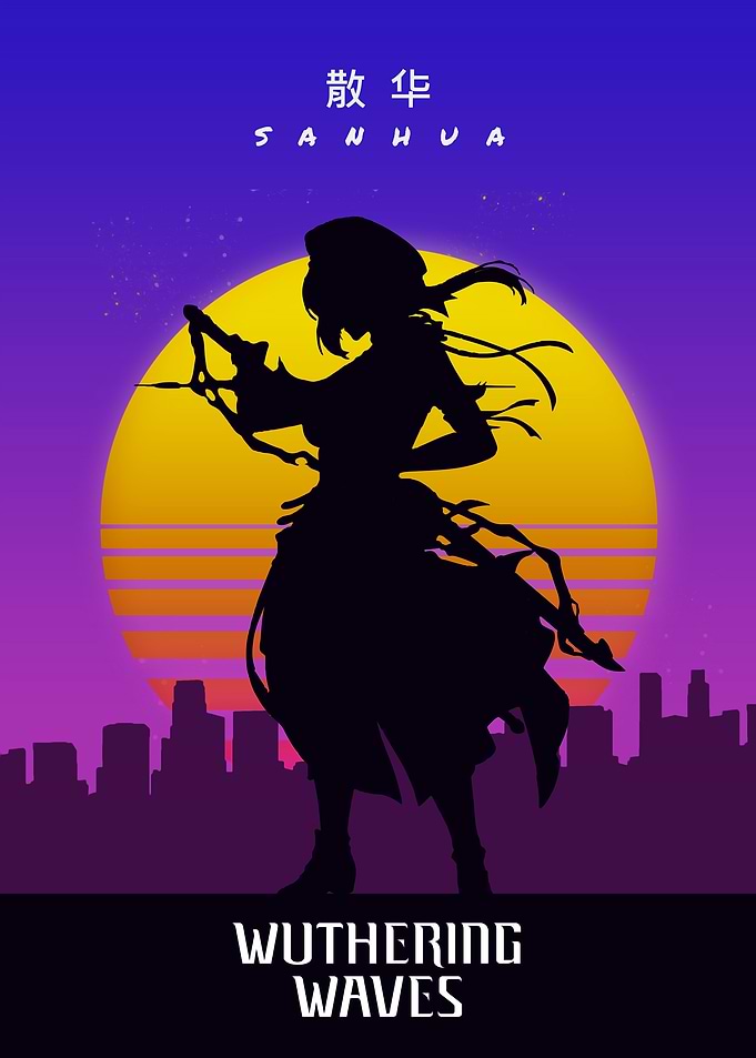 Wuthering Waves Sanhua Silhouette Poster