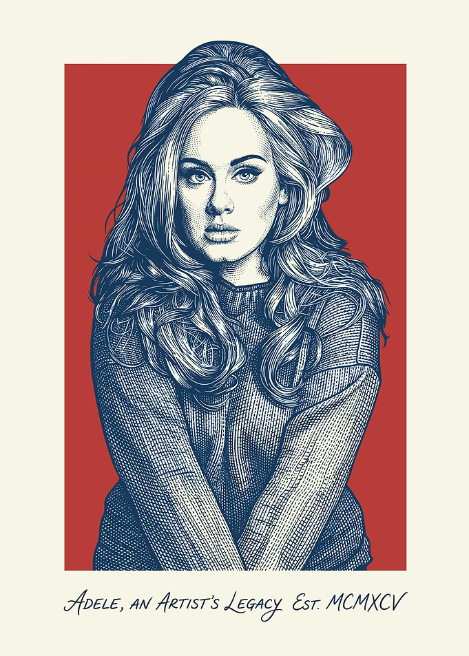 Adele Portrait with Text