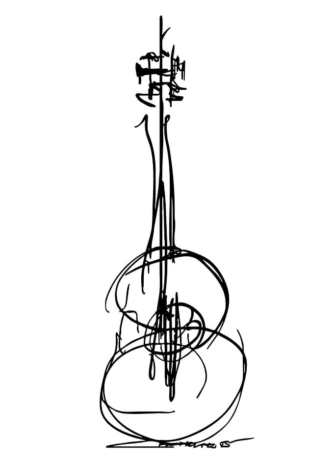 Abstract Guitar Sketch