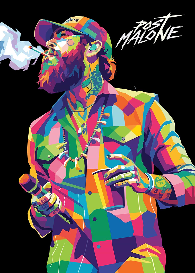 Post Malone Pop Art Portrait