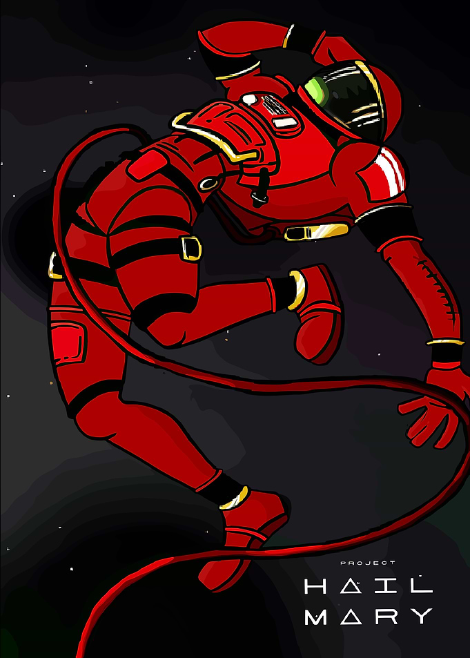Astronaut in Red Spacesuit
