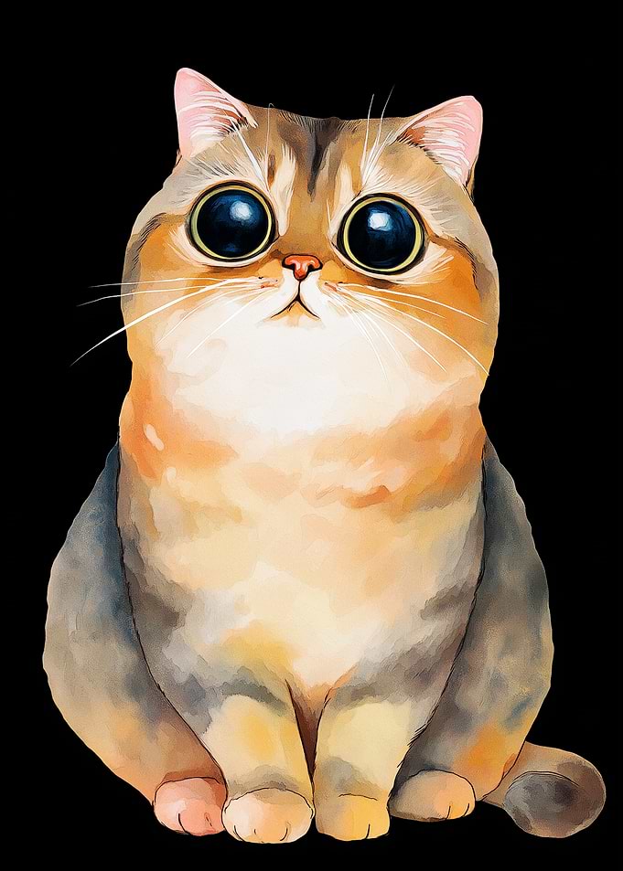 Cute Cat with Big Eyes