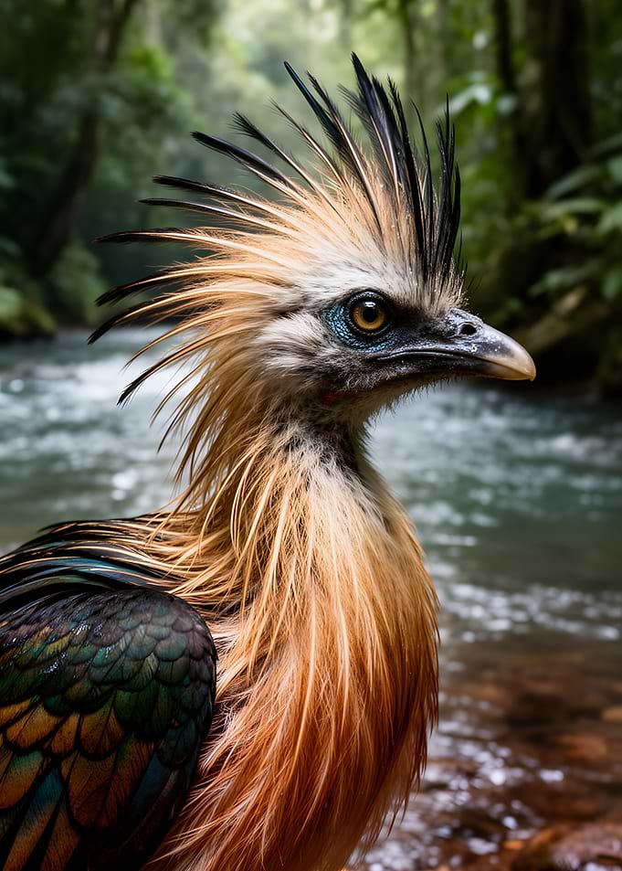 Exotic Bird by a River