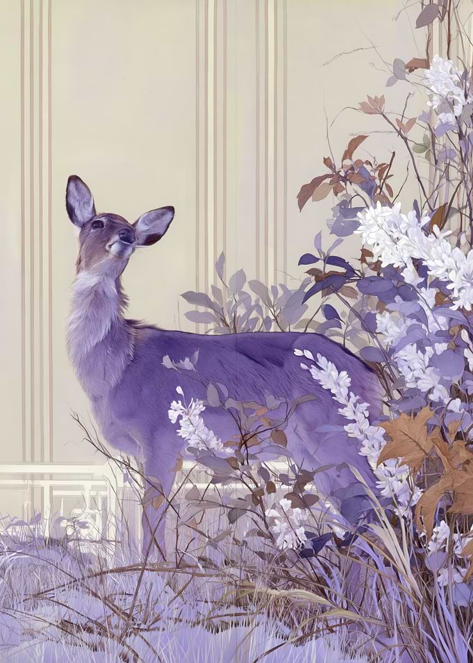 Deer in a Floral Setting