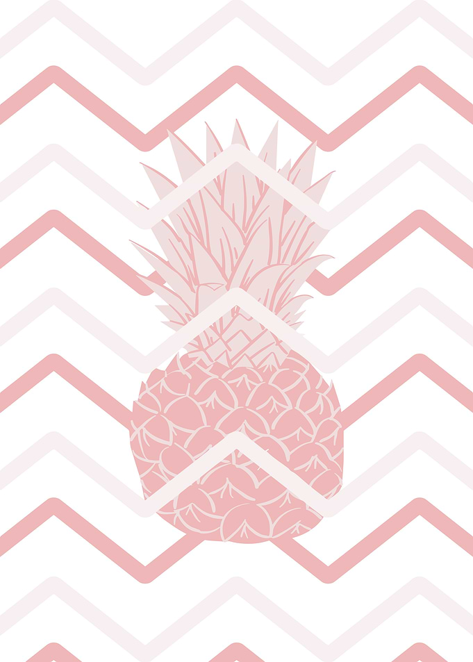 Pink Pineapple Chevron Pattern