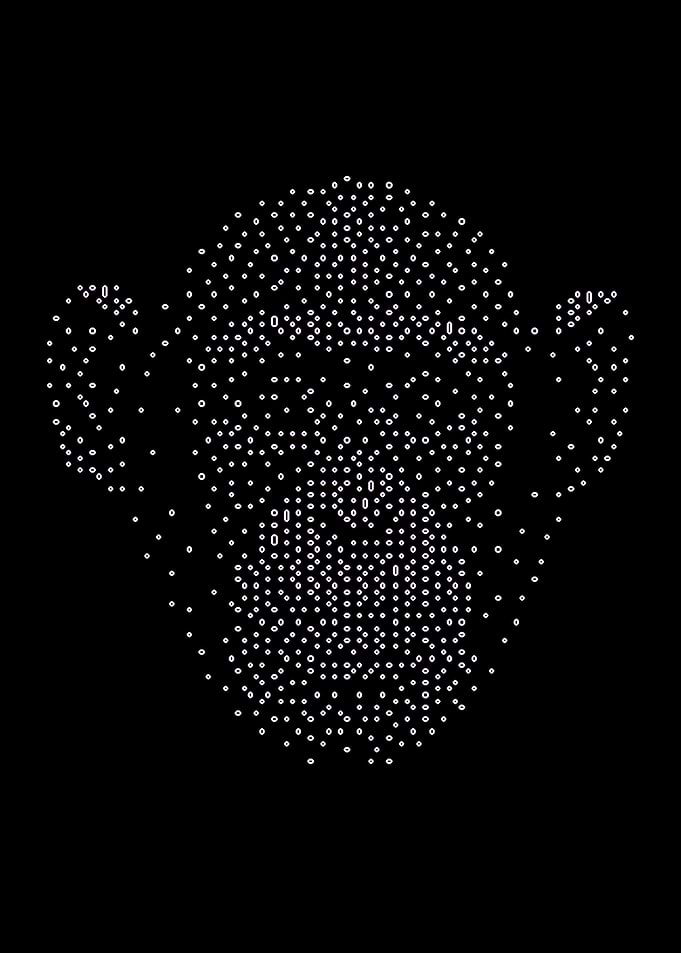 Monkey Face Made of Dots