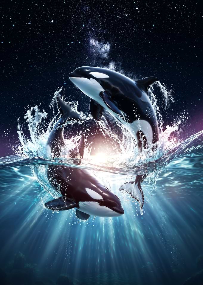 Cosmic Orcas - Celestial Ocean Breach