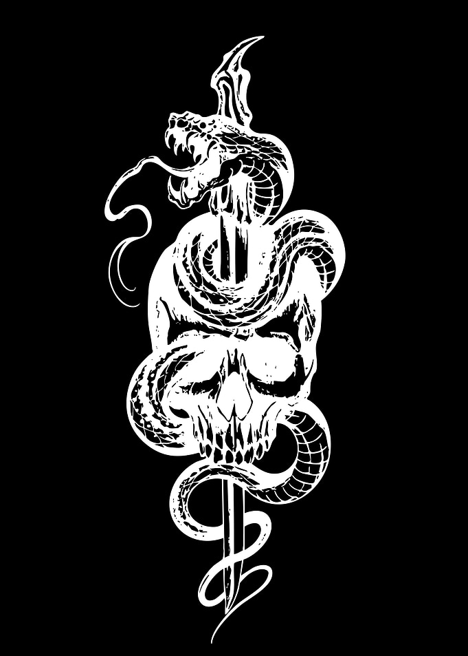 Skull Snake and Dagger