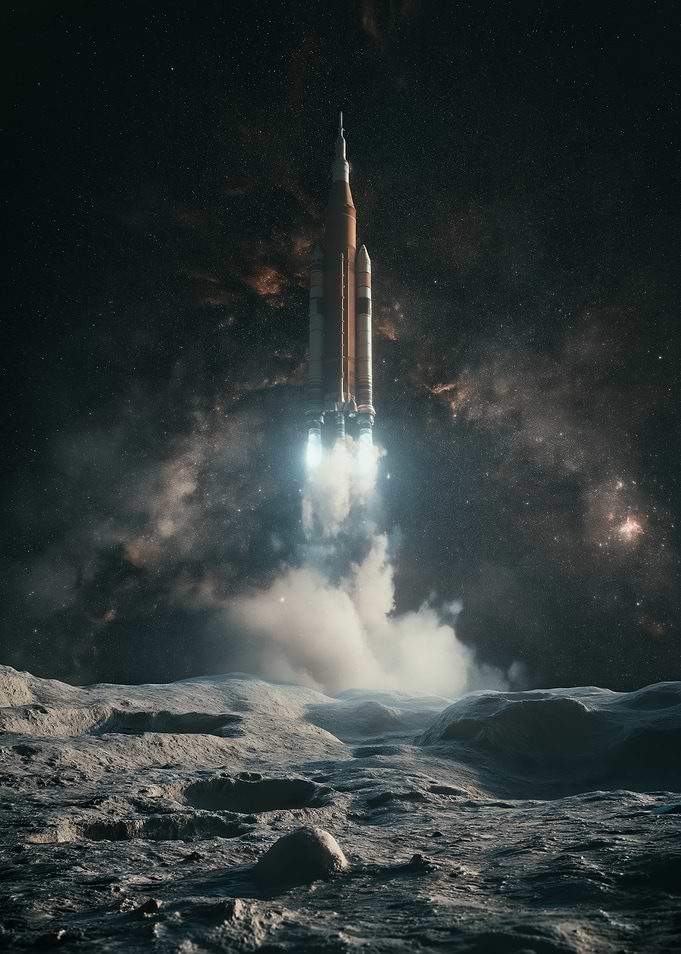 Rocket Launch from Moon Surface