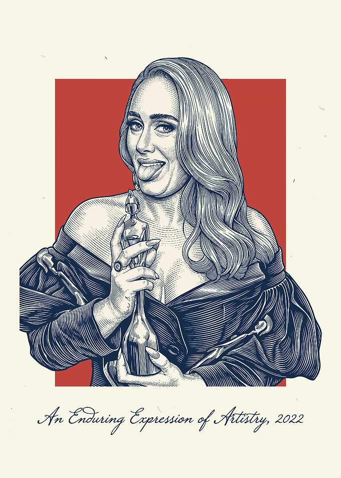 Adele Holding Brit Award