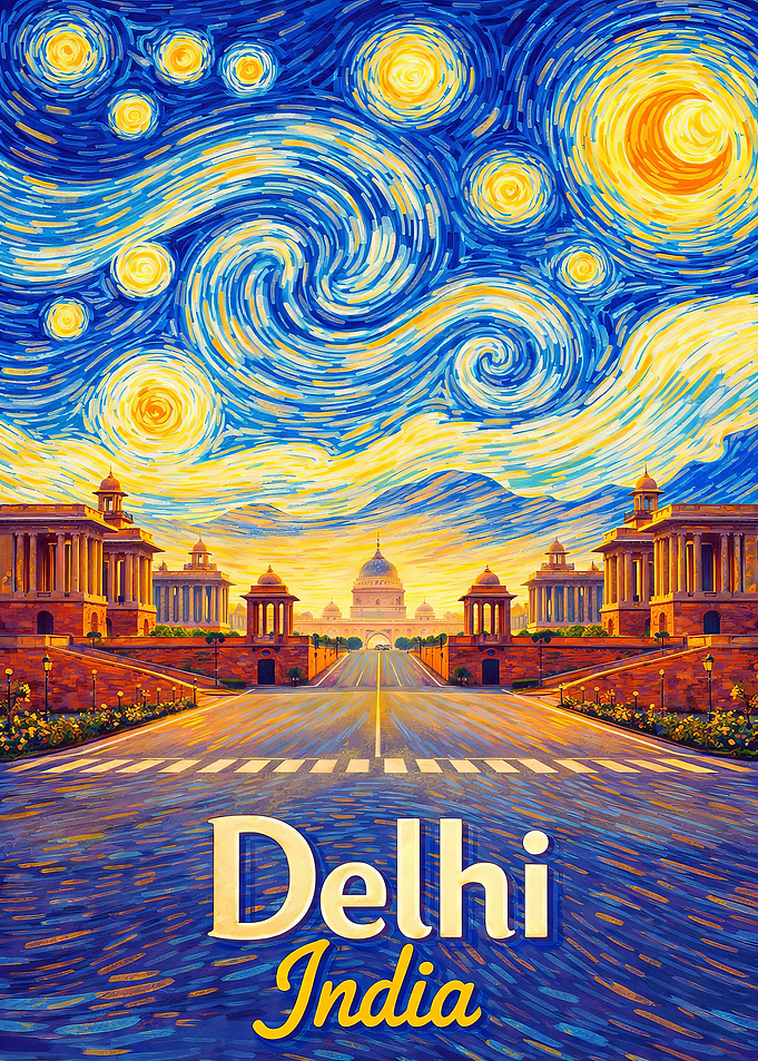 Delhi India Starry Night
