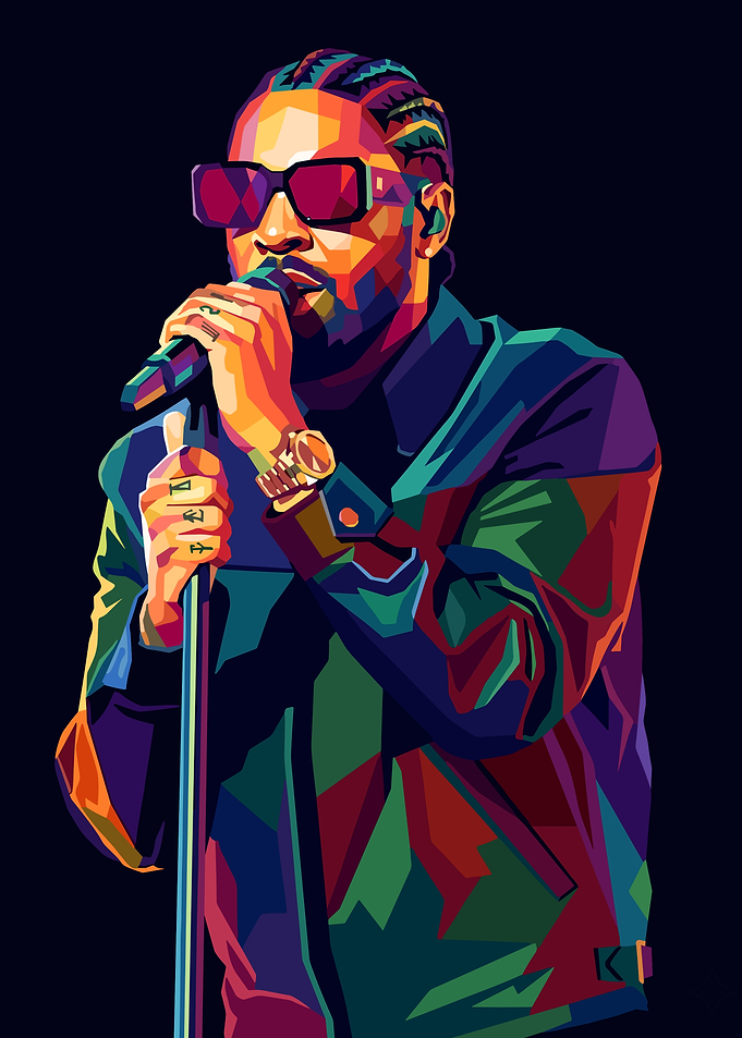 Colorful Portrait of a Brent Faiyaz