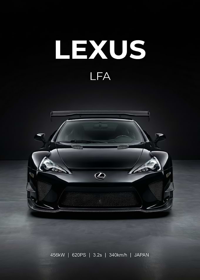 black Lexus LFA Supercar poster