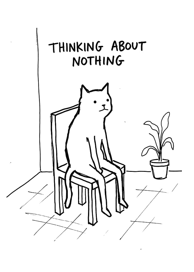 Cat Thinking About Nothing