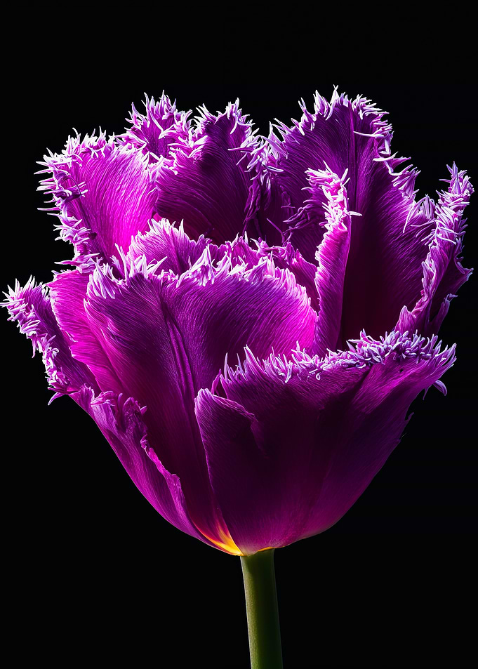 Purple fringed tulip macro photography