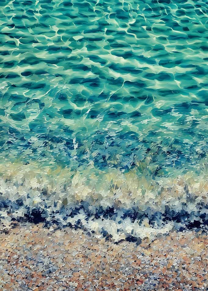 Impressionistic Beach and Ocean